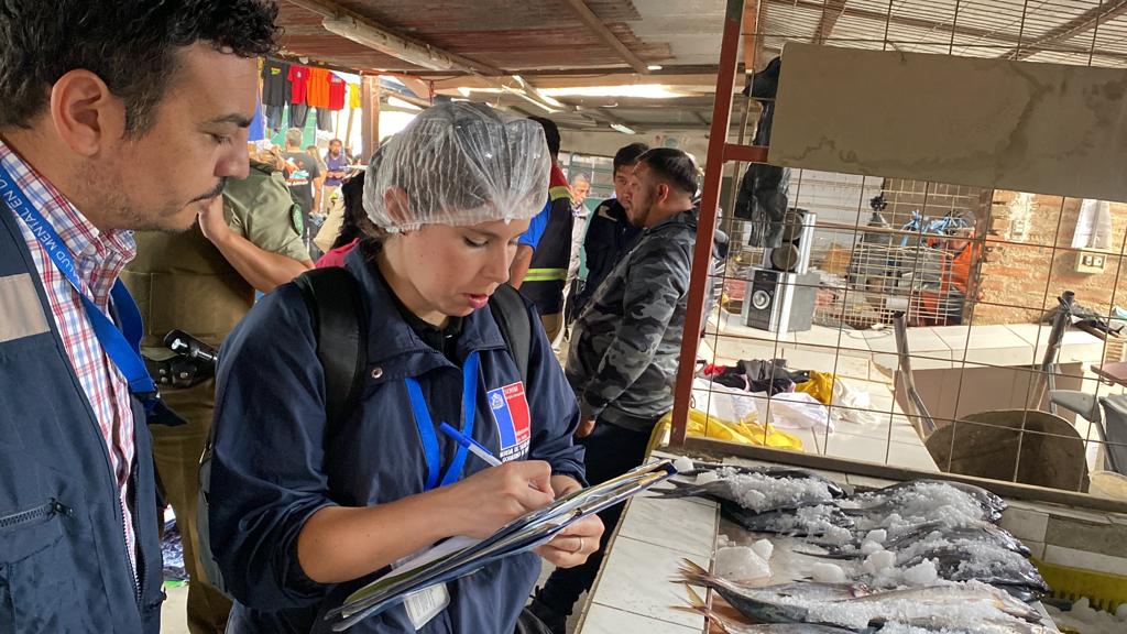 DPP, Seremi de Salud, Municipalidad de Quilpué y Carabineros, realizaron fiscalización a marisquerías y pescaderías en la Feria de El Belloto